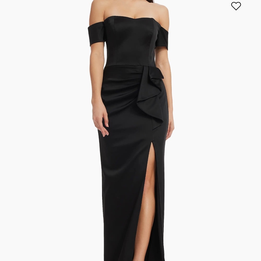 Dress the Population Satin Black Maxi Dress